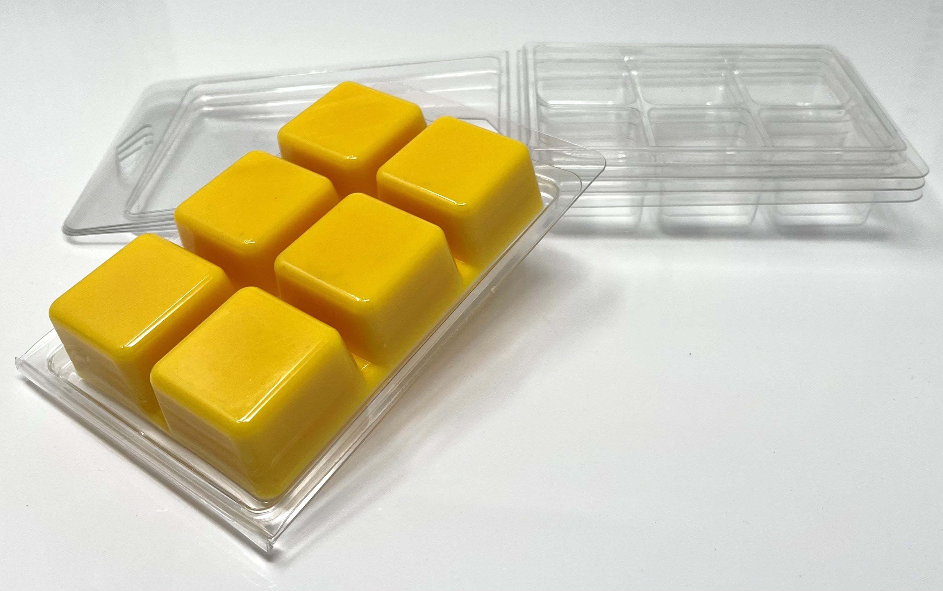 One ounce single cube clamshell molds for wax melts or soap