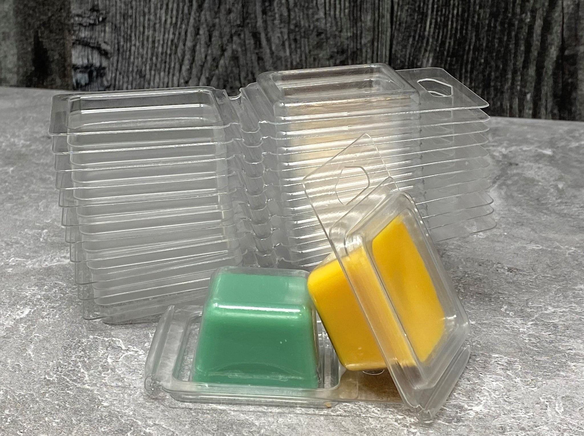 25 Pack Wax Melt Molds, 6 Cavity Clear Empty Plastic Wax Melt Containers